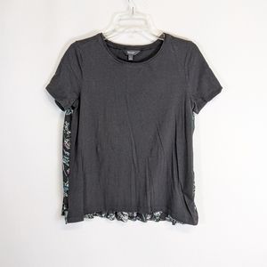 Vera Wang mixed media floral printed tee